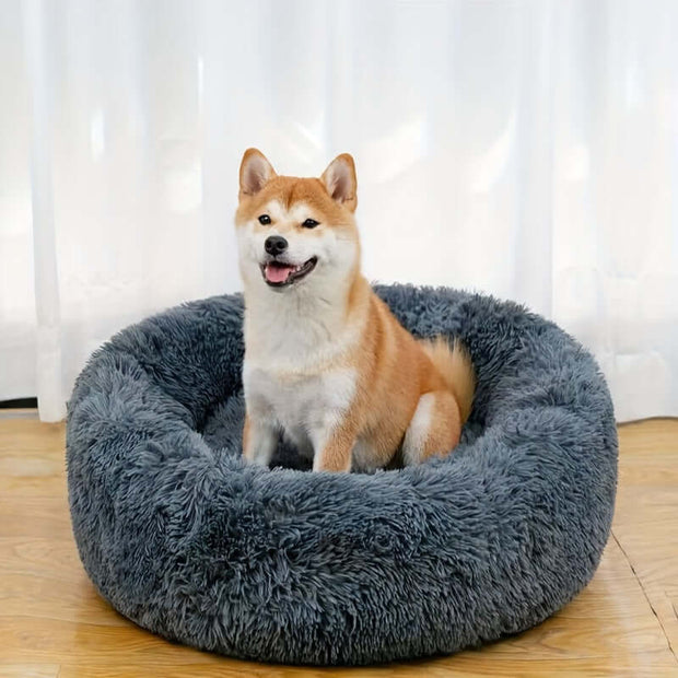 Cozy Plush Round Dog Bed - Furulais
